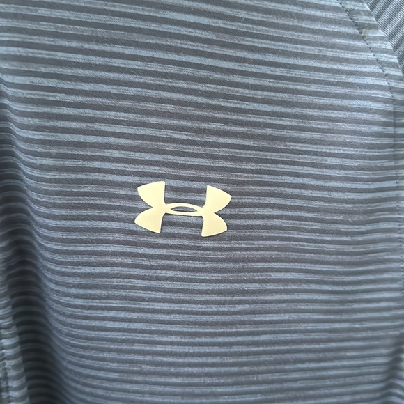 Men's size small Under Armour blue and black striped quarter zip - Picture 2 of 6